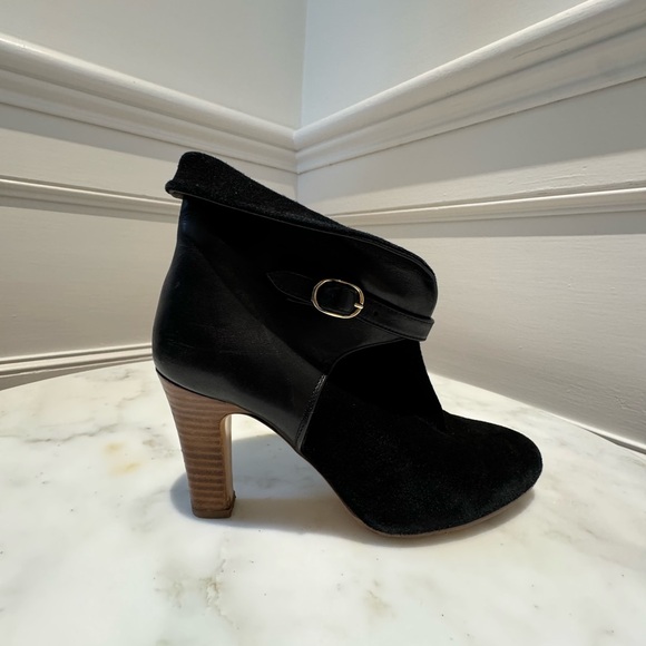 Sezane black leather & suede booties Size 38 - Picture 3 of 9